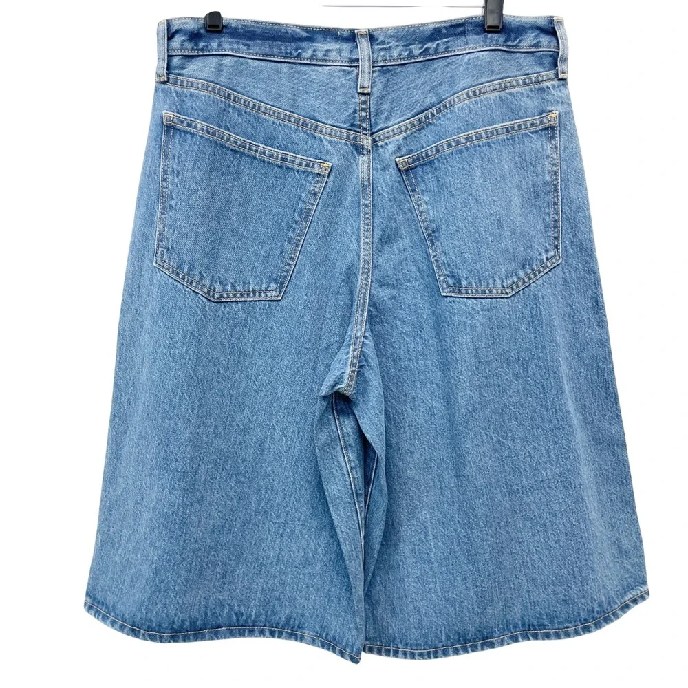 Universal Thread Women's Blue High Rise Wide Leg Bermuda Denim Shorts Size 10